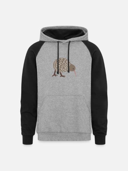 New Zealand Kiwi - Unisex Colorblock Hoodie - heather gray/black