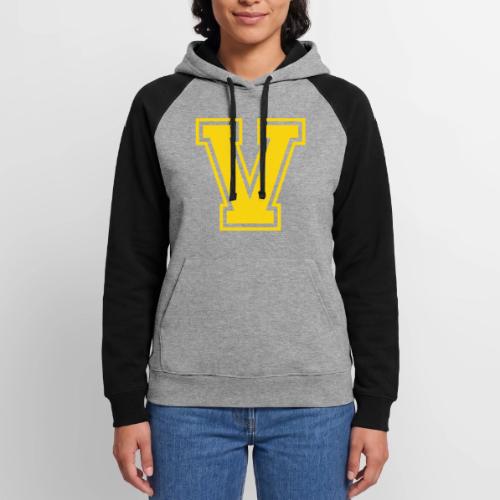 Letter V – Capital Athletic Alphabet Monogram - Unisex Colorblock Hoodie