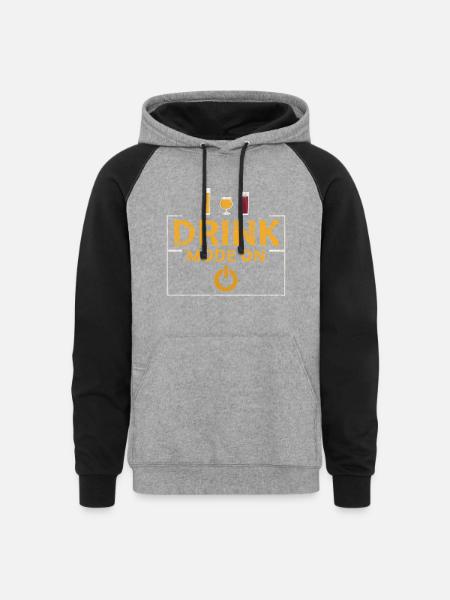 Drink Mode On 5 - Unisex Colorblock Hoodie - heather gray/black