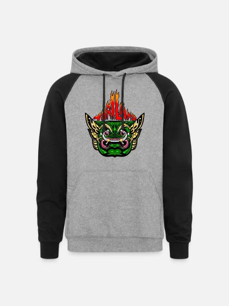 Yak Giant - Unisex Colorblock Hoodie - heather gray/black