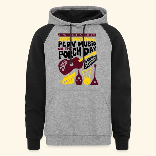 play Music on the Porch Day Participant 2018 - Unisex Colorblock Hoodie
