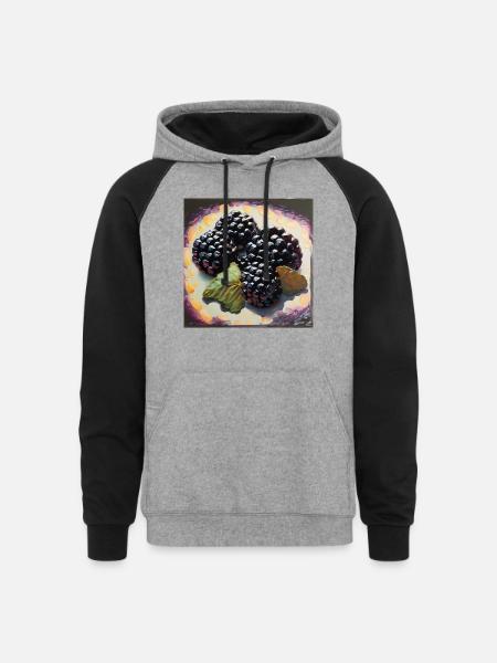 Berries and style - Unisex Colorblock Hoodie - heather gray/black