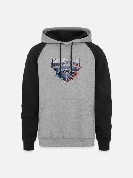 unbreakable - Unisex Colorblock Hoodie - heather gray/black