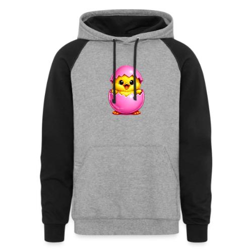 Easter Chick Pink - Unisex Colorblock Hoodie