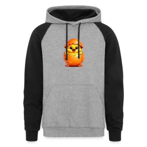 Easter Chick Orange - Unisex Colorblock Hoodie