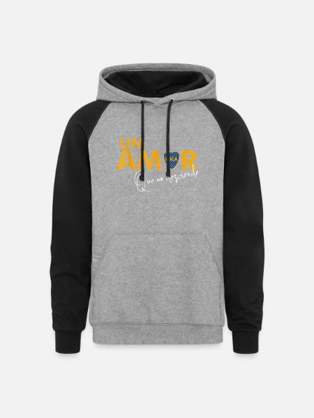 Club Atletico Boca Juniors El mejor Papa - Unisex Colorblock Hoodie - heather gray/black