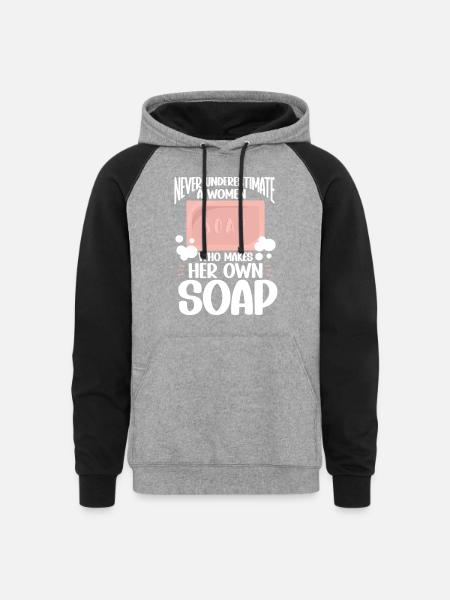 Soap Making Soap Maker - Unisex Colorblock Hoodie - heather gray/black