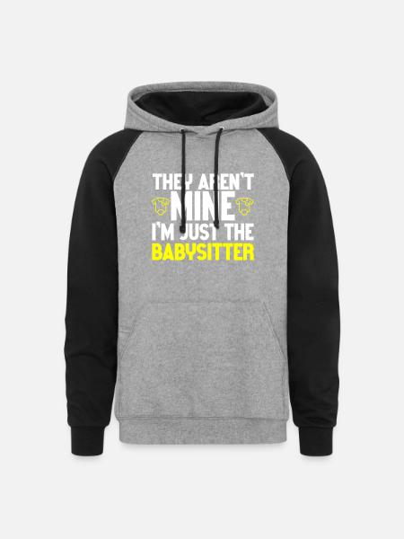 Babysitter Babysitting - Unisex Colorblock Hoodie - heather gray/black