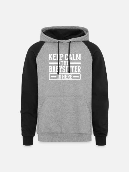 Babysitter Babysitting - Unisex Colorblock Hoodie - heather gray/black