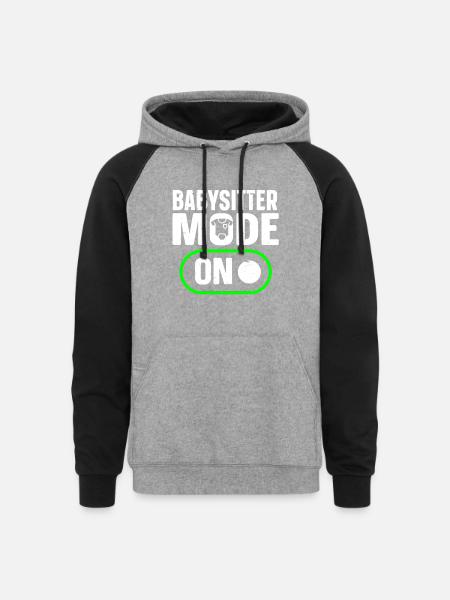 Babysitter Babysitting - Unisex Colorblock Hoodie - heather gray/black