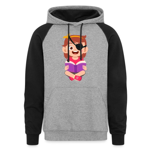 Little girl with eye patch - Unisex Colorblock Hoodie