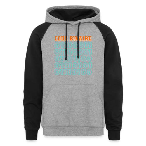 Hi in binary code - Unisex Colorblock Hoodie