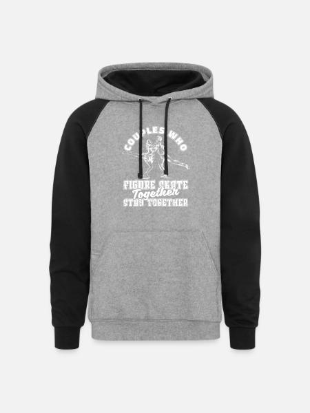 Figure Skating Couple - Unisex Colorblock Hoodie - heather gray/black