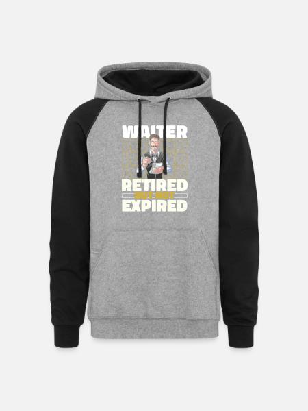 Waiter Waitress Retired - Unisex Colorblock Hoodie - heather gray/black