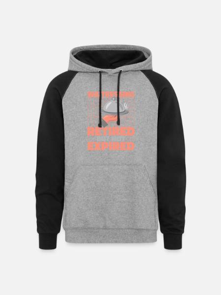 Waiter Waitress Retired - Unisex Colorblock Hoodie - heather gray/black