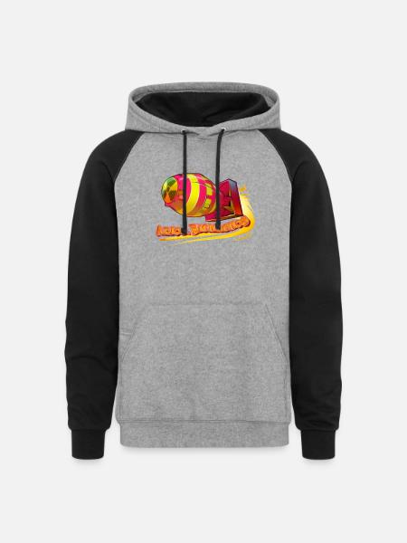 Adios, Bi*chachos! - Unisex Colorblock Hoodie - heather gray/black