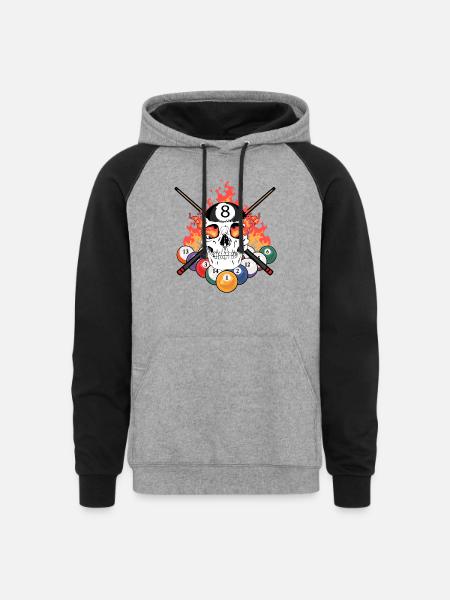 Pool Billiard - Unisex Colorblock Hoodie - heather gray/black