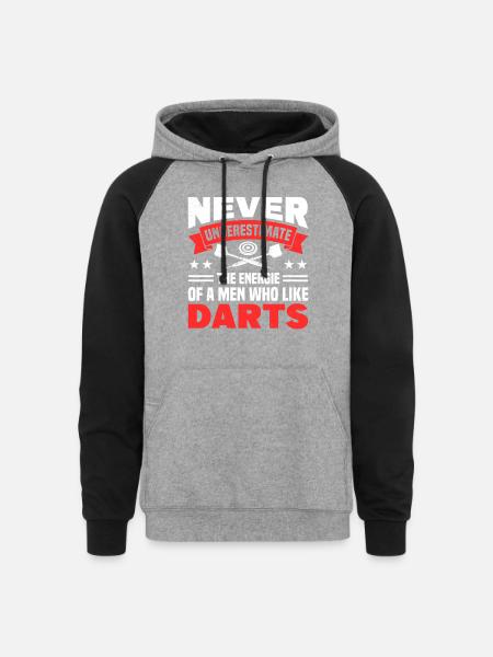 Darts Dart Player - Unisex Colorblock Hoodie - heather gray/black