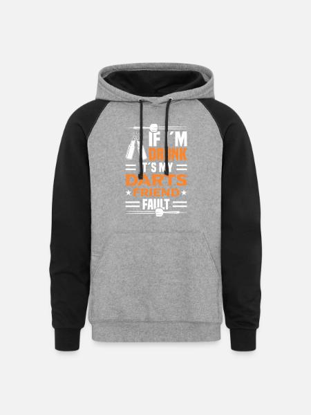 Darts Dart Player - Unisex Colorblock Hoodie - heather gray/black
