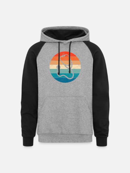 Stethoscope - Unisex Colorblock Hoodie - heather gray/black