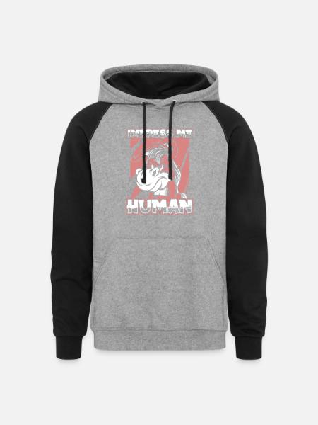 Donkey Mule - Unisex Colorblock Hoodie - heather gray/black