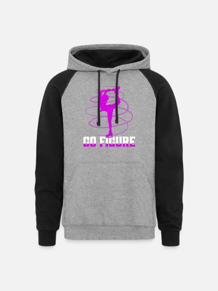 Go Figure Skater Ice Skating - Unisex Colorblock Hoodie - heather gray/black