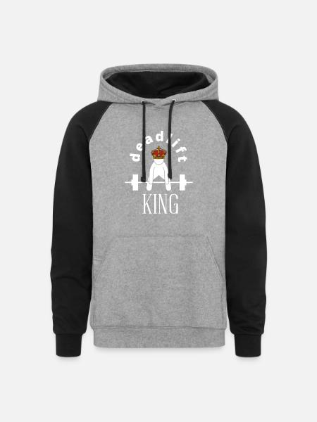 KINK DEADLIFT - Unisex Colorblock Hoodie - heather gray/black