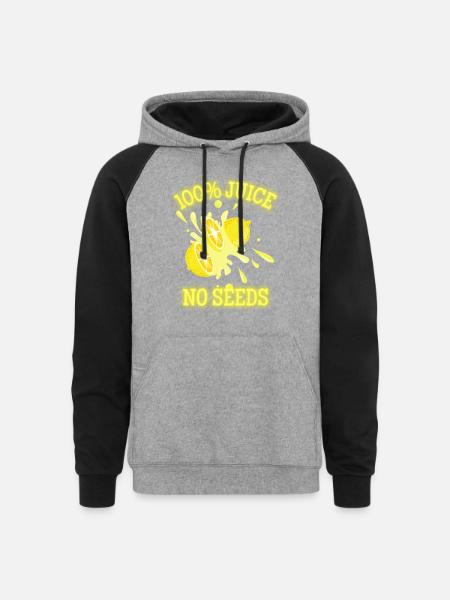 100 juice no seeds Classic - Unisex Colorblock Hoodie - heather gray/black