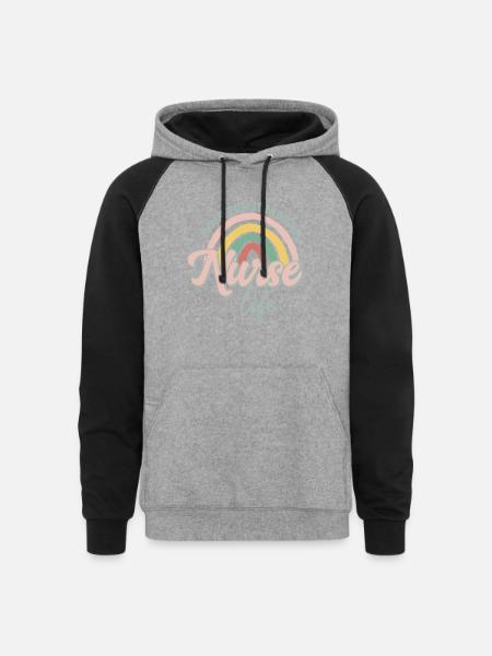 Nurse life - Unisex Colorblock Hoodie - heather gray/black