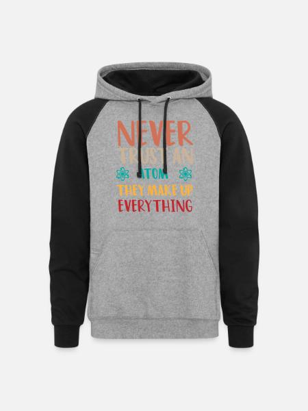 Make Up Everything - Unisex Colorblock Hoodie - heather gray/black