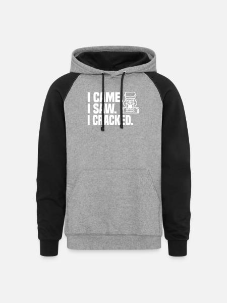 Funny Nutcracker Gift - Unisex Colorblock Hoodie - heather gray/black