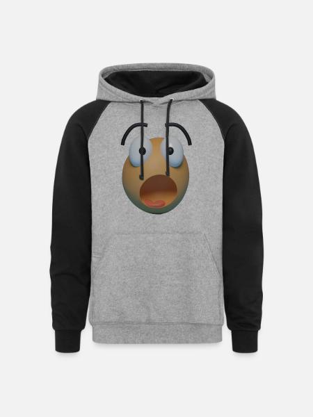 Surprised face - Unisex Colorblock Hoodie - heather gray/black