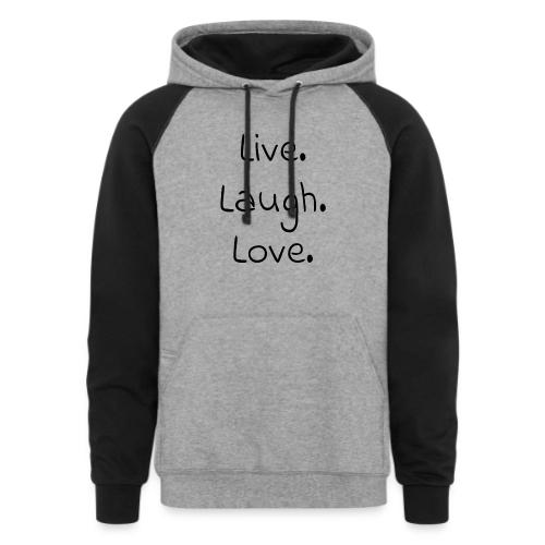 Smoon City_Live laugh love Black - Unisex Colorblock Hoodie