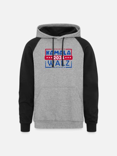 Kamala Waltz - Unisex Colorblock Hoodie - heather gray/black