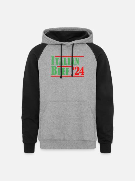 Italian beef 24 - Unisex Colorblock Hoodie - heather gray/black