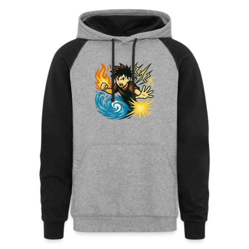 Anime Elemental Warriors | Fire, Water, Lightning - Unisex Colorblock Hoodie