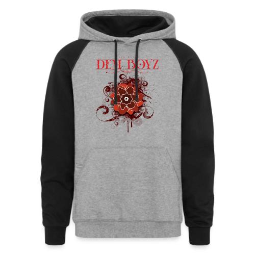 Flower Splash Reds - Unisex Colorblock Hoodie
