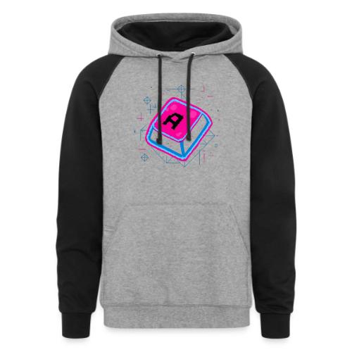 Neon Pixel A Key - Unisex Colorblock Hoodie