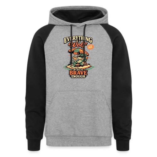 Everything Is A Wolf – Retro Chill - Unisex Colorblock Hoodie
