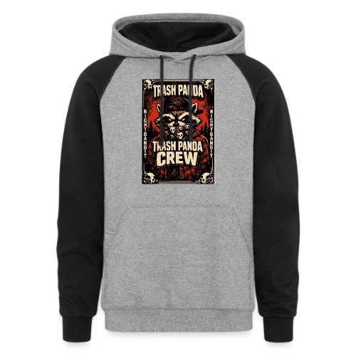 Midnight Forager Raccoon Mushroom Hunter - Unisex Colorblock Hoodie