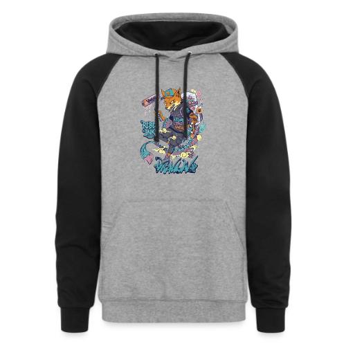 Kitsune Street Rebel - Unisex Colorblock Hoodie