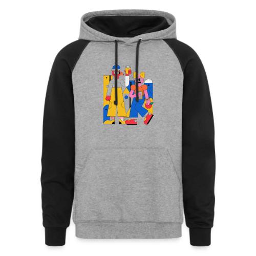 Bold Geometric Duo Pop Art - Unisex Colorblock Hoodie