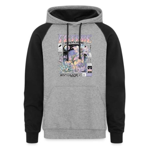 Future Nature Retro-Futuristic - Unisex Colorblock Hoodie