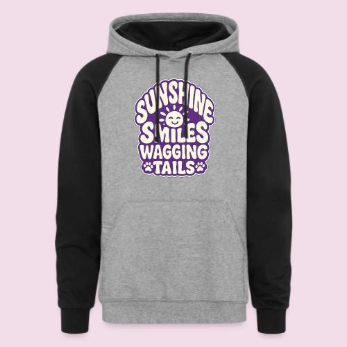 Sunshine Smiles Wagging Tails - Unisex Colorblock Hoodie