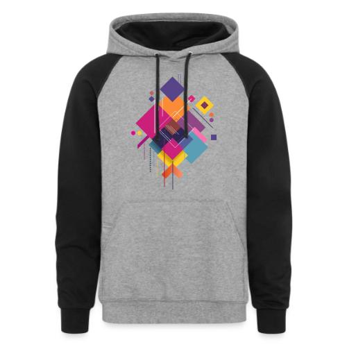 Vibrant Geometry - Unisex Colorblock Hoodie