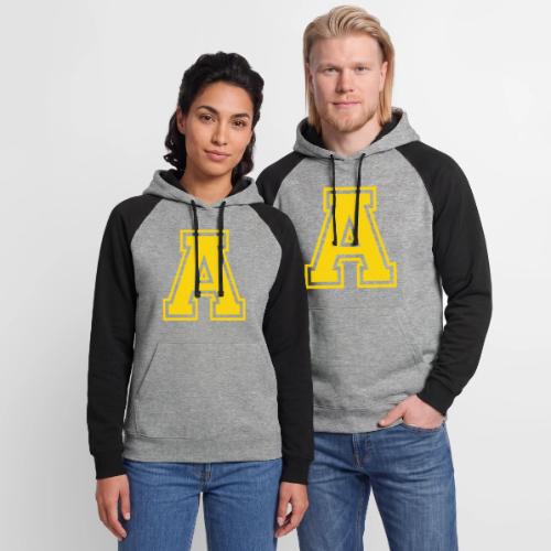 Letter A – Capital Athletic Alphabet Monogram - Unisex Colorblock Hoodie