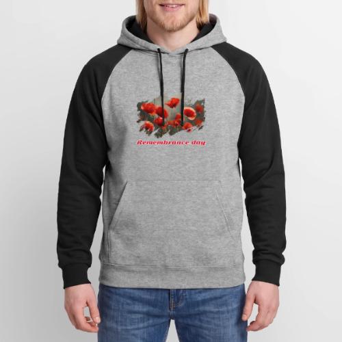 Remembrance Day with poppies - Unisex Colorblock Hoodie