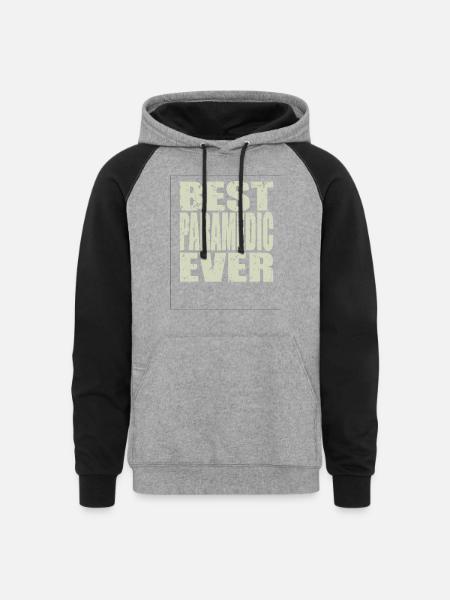 Best Paramedic Ever Paramedic Gift - Unisex Colorblock Hoodie - heather gray/black