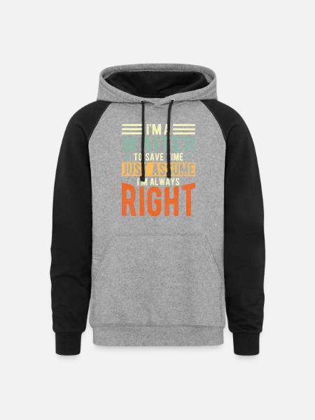 Waiter - Unisex Colorblock Hoodie - heather gray/black