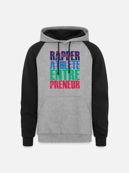 Rapper Athlete Entrepreneur 24 - Unisex Colorblock Hoodie - heather gray/black